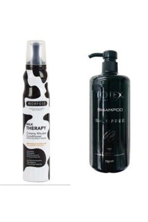 Morfose Milk Therapy Hair Mousse Saç Bakım Köpüğü 200 Ml + Totex Tuzsuz Şampuan 750 Ml