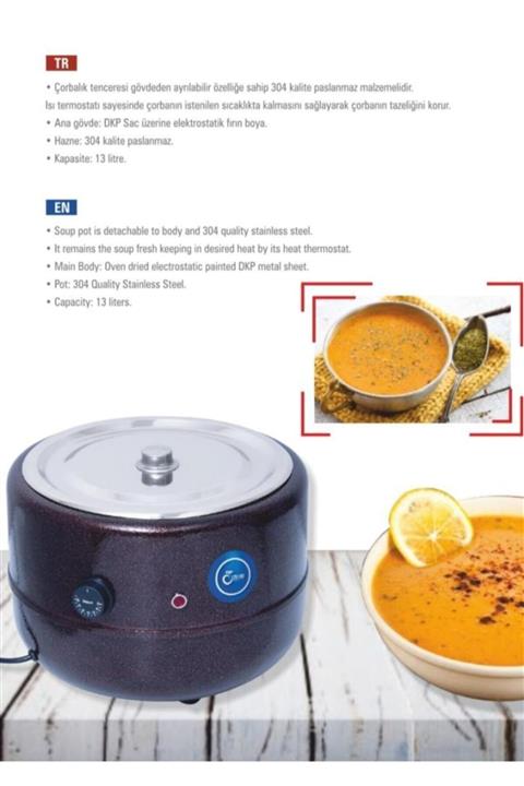1001 Kitap Çorba Kazanı 13 Lt Çorba/ Benmari Makinası-çorbalık Isıtıcı