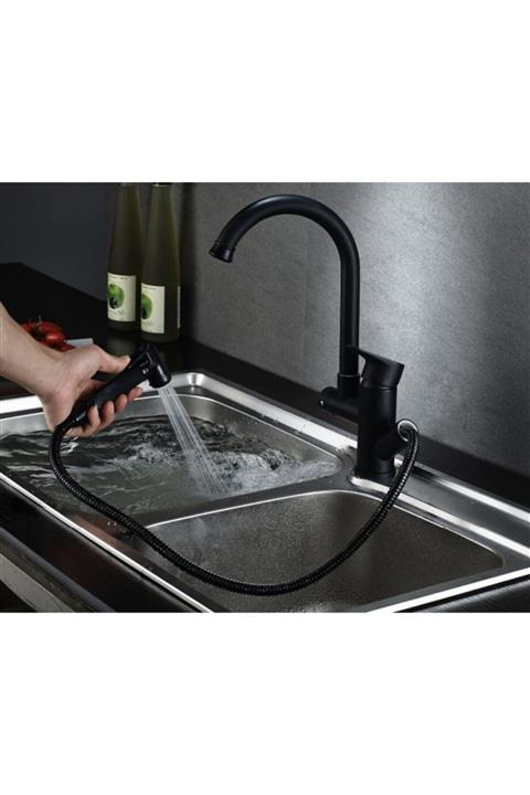 OEM Mutfak Evye Bataryası Fiskiyeli Model Yeni Tasarım Mat Siyah 5 Yıl Garantili