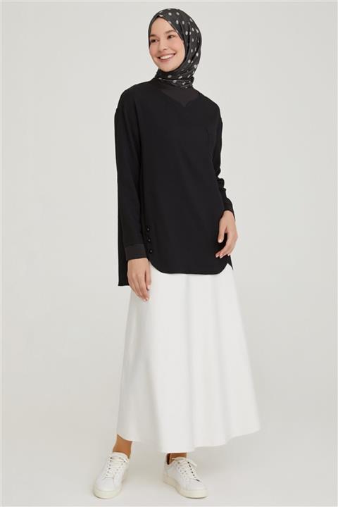 Armine Asimetrik Kesim Bluz 21yh303 Siyah