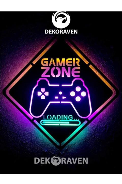 dekoraven Gamer Zone Led Işıklı Tablo
