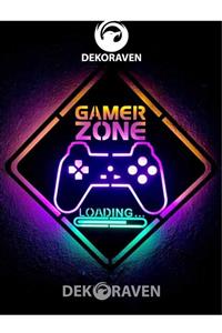 dekoraven Gamer Zone Led Işıklı Tablo