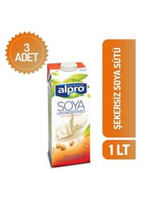 Alpro Şekersiz Soya Sütü 1 Lt X 3 Adet