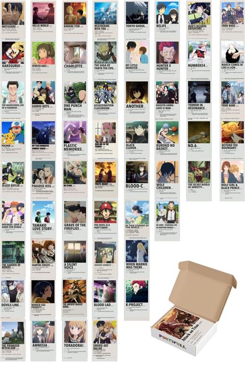 Postifull Anime Duvar Poster Seti - Poster Kolaj Seti - 60 Adet - Kalın Kuşe Kağıt - 10cm*14cm - Kutulu Set