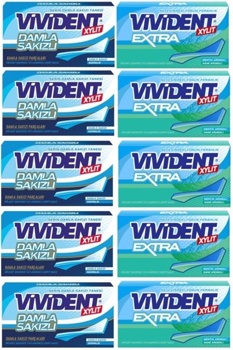 Vivident Cüzdan 5 Extra Nane 5 Damla Sakız 10 Adet