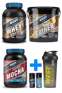 West Nutrition 6000 Mass Gainer 2300 Whey Protein Proteinli Kahve Paketi Çikolata