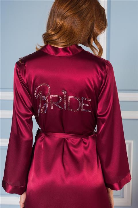 Pierre Cardin Kadın Saten BRIDE Sabahlık - 1000 Bordo