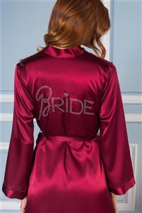 Pierre Cardin Kadın Saten BRIDE Sabahlık - 1000 Bordo