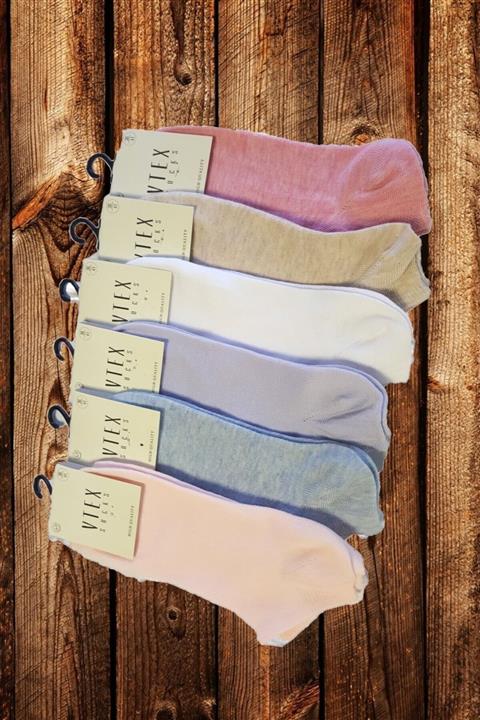 Doğanay Dikişsiz Kadın Patik Çorap 6 Adet Karışık Renk