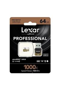 Lexar 64 gb 1000x U3 4k Micro Sd Hafıza Kartı + Usb 3.0 Kart Okuyucu