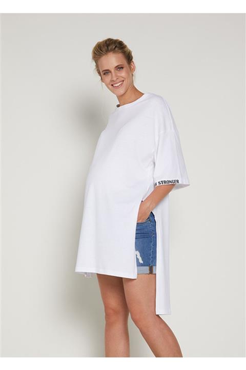 GEBE Kadın Beyaz Top Loose Tişort