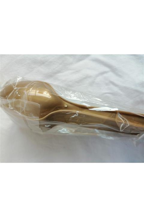 Nes parti malzemeleri Plastik Kaşık Gold Rengi 25 Li