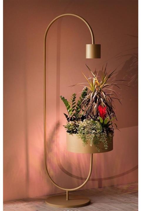 Passion Özel Tasarım Köşe Lambader Çiçeklik Saksılı Tasarım Modern Lambader Aydınlatma