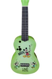 PUKA Mickey Fare Desenli Yeşil Concert Ukulele + Kılıf Hediyeli