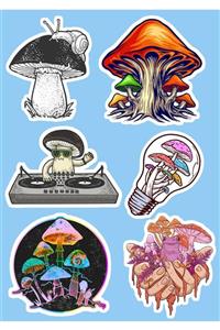 SilverStickers Mantar Temalı Laptop Notebook Kask Çanta Sticker Etiket Seti