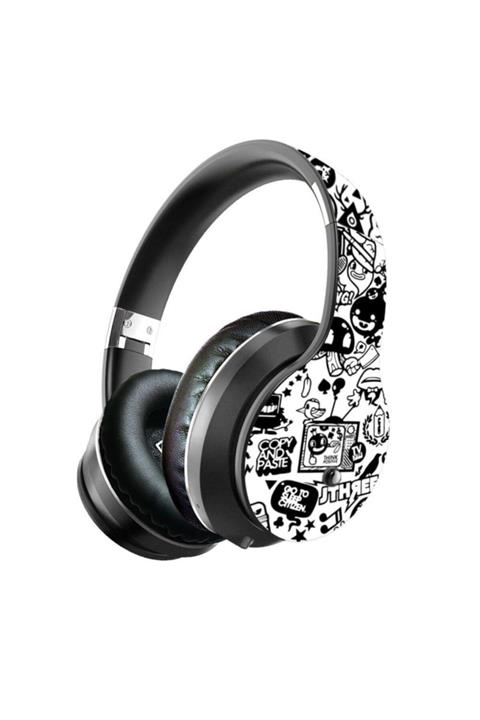 Preo My Sound Ms55 Kablosuz Kulak Üstü Kulaklık Beyaz Grafiti