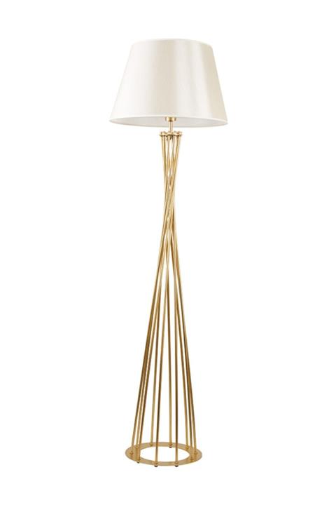 MYLİGHT S Retro Lambader Köşe Lambası Mat Gold Krem Başlık 45cm Başlık