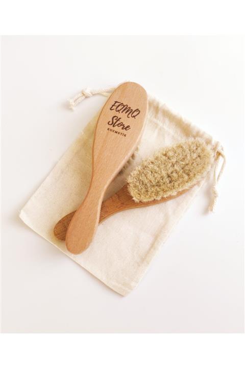 EQMQ STORE KOZMETİK Doğal Keçi Kılı Bebek Tarağı Yumuşak Bebek Fırçası