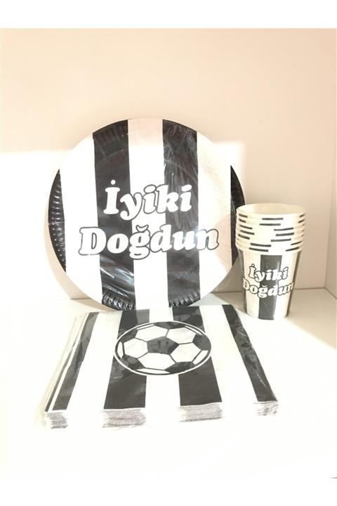 ikm balon 8 Kişilik Beşiktaş Kara Kartal Doğum Günü Parti Malzemeleri Seti
