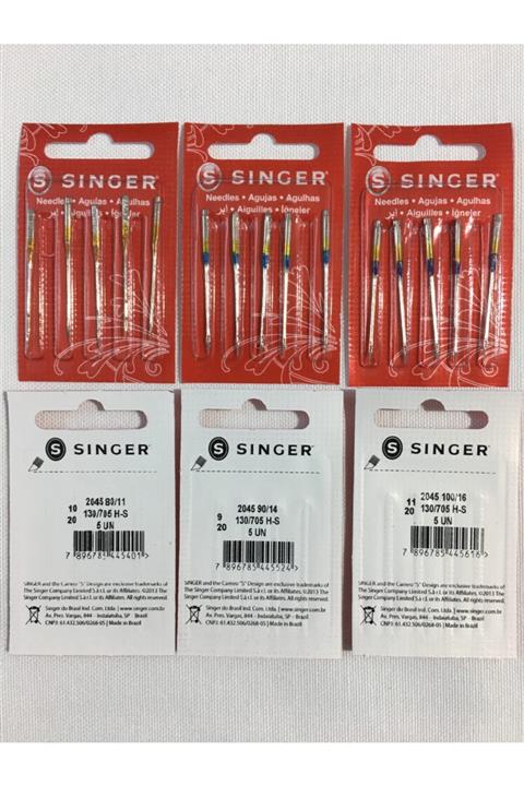 SİNGER Ev Tipi Makinelere Uygun No 11-14-16 Dikiş Makinesi Iğnesi 3'lü Seti Standart Dikiş