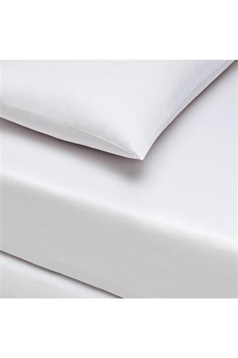 Taç Çarşaf Seti Pamuklu Lastikli 120x200 Tek Kişilik Beyaz