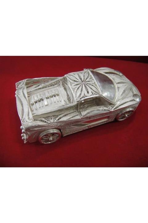 Tmt Silver Gümüş Telkari El Işi Minyatür Ferrari Araba