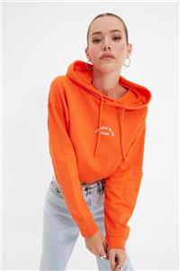 TRENDYOLMİLLA Turuncu Basic Örme Sweatshirt TWOAW22SW1627