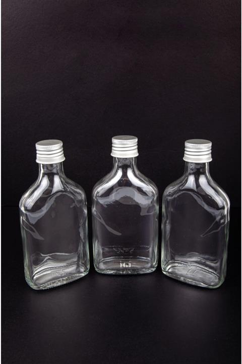 Milea 3'lü Sızdırmaz Metal Kapaklı Çok Amaçlı Yassı Şişe Seti