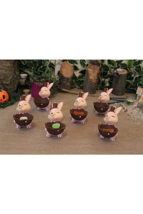 makbaall 6'lı Set Tavşan Sunumluk Lokumluk Kahve Yanı Lokumluk