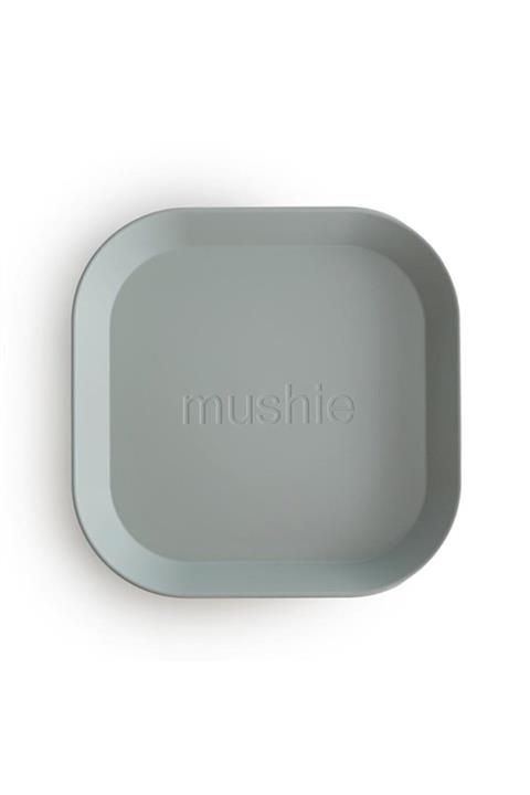 Mushie Dinner Plate Single Square Sage - Kare Tabak Tekli Gök Mavisi