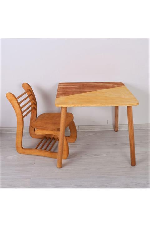 Anne ve Tasarım Kahverengi Çocuk Masa Sandalye Takımı