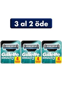 Gillette Mach3 Yedek Tıraş Bıçağı 4'lü (3 Al 2 Öde)