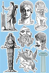 SilverStickers Yunan Mitolojisi Heykel Temalı Laptop Notebook Kask Çanta Sticker Etiket Seti