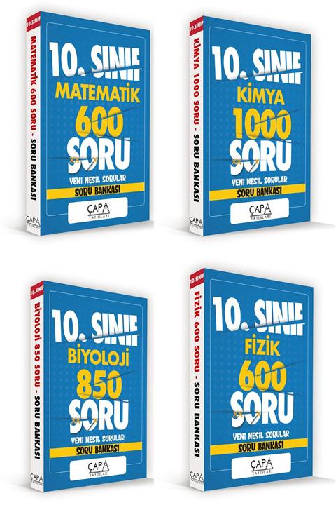 ÇAPA YAYINLARI 10.sınıf Matematik-biyoloji-kimya-fizik Soru Seti (4kitap) +(deneme Hediye)