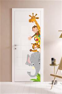 KT Decor Safari Hayvanları Kapı Dolap Duvar Sticker Seti