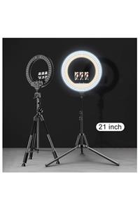 Yussraw 21 Inç 54cm Influencer Makyaj Kuaför Ring Light Kumandalı Çantalı ( Döküm Ayaklı ) 21 Inç Ringlight