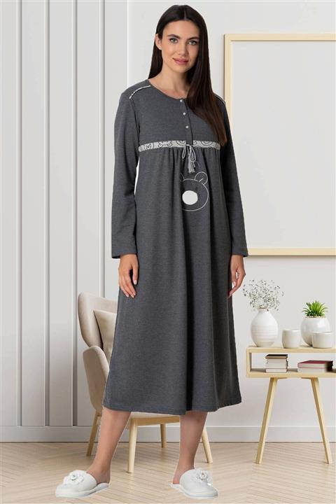 Mecit Pijama Mecit 5531 Füme Lohusa Gecelik