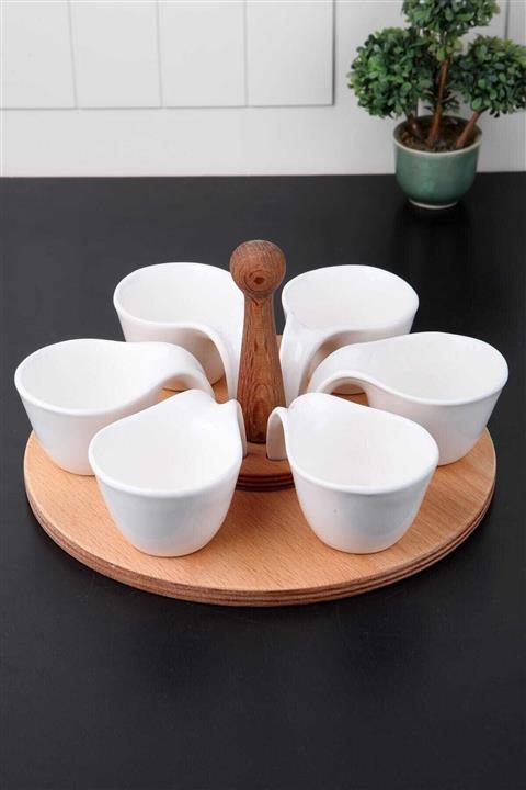 Kosova Ecr Marka Bambu Standlı Kulplu Büyük Sosluk 6lı