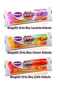 Polmix Çöp Torbası Büzgülü Kokulu - Orta Boy 55x60cm (3 Lü Set)