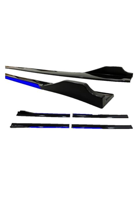 BULLCAR Universal Kulaklı Siyah Mavi Şeritli Yan Marşpiyel