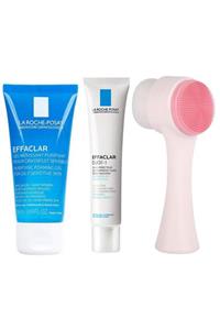 La Roche Posay Yağ Ve Akneye Karşı Effaclar Tanışma Kiti Ve Pudrashine Yüz Temizleme Fırçası