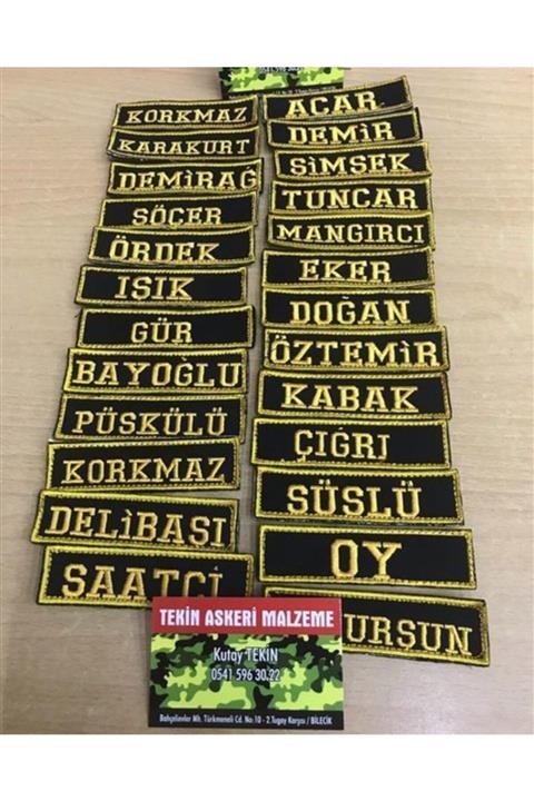 Tekin Askeri Malzeme Nakışlı Soy Isimlik