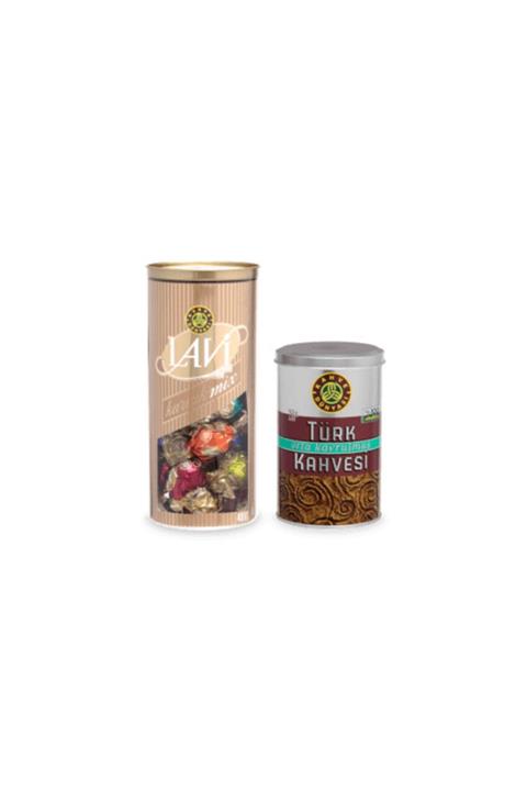 Kahve Dünyası 400g Silindir Lavi Ve 250g Türk Kahvesi Bayram Çikolatası Seti
