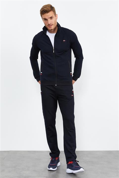 Tommy Life Erkek Lacivert Yakalı Eşofman Takım 85072