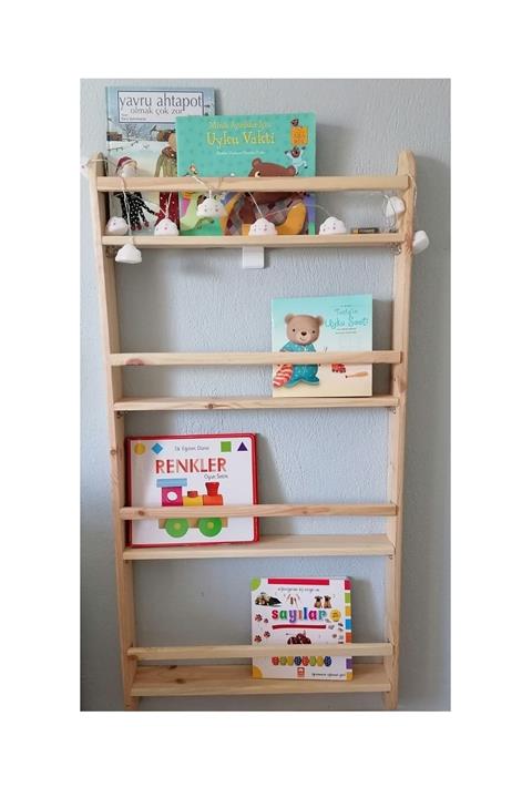 Myndos Art Çocuk Odası Ahşap Montessori Kitaplık 120*60*8cm
