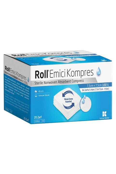 Roll Steril Nonwowen Gazlı Bez 7,5x7,5 cm 5x20 100 Adet