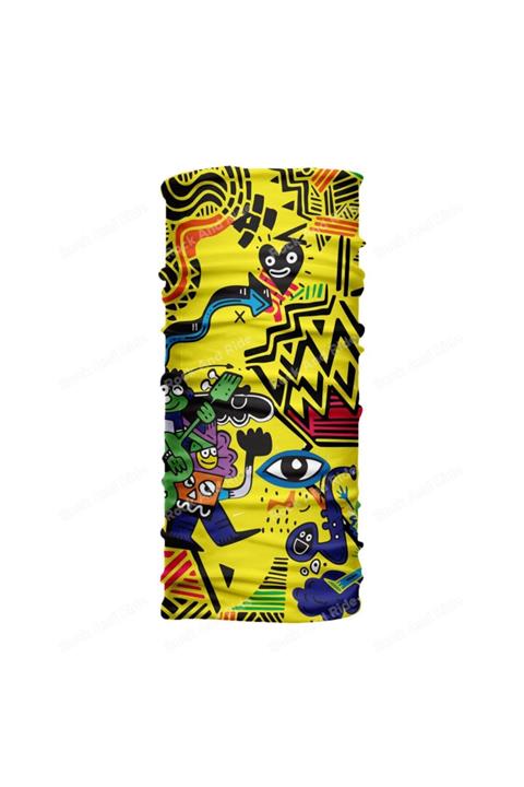 Bandana Motorcu Bisikletci Boyunluk Rüzgarlık Bere-sarı