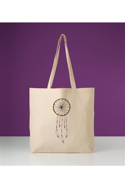 Bez Çanta Burada Alışveriş Çantası Gabardin Dream Catchers 4