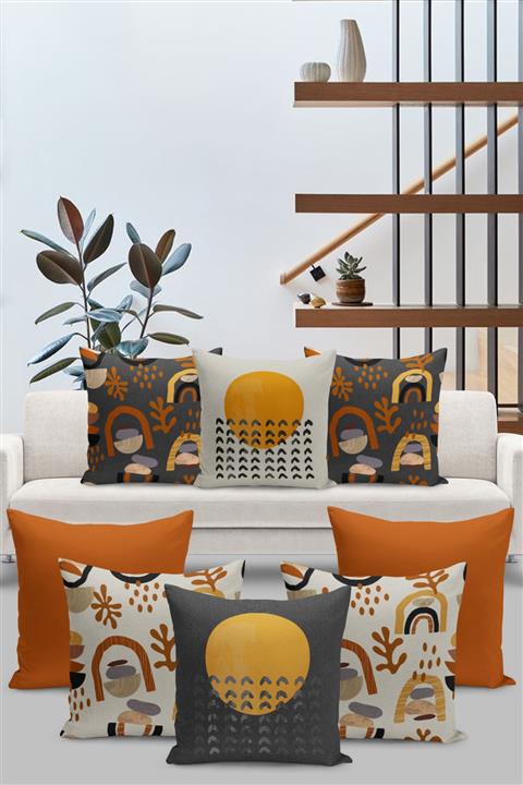 Filamente 8 Li Kırlent Kılıf Seti Bohem Tarzında Iskandinav Desenli