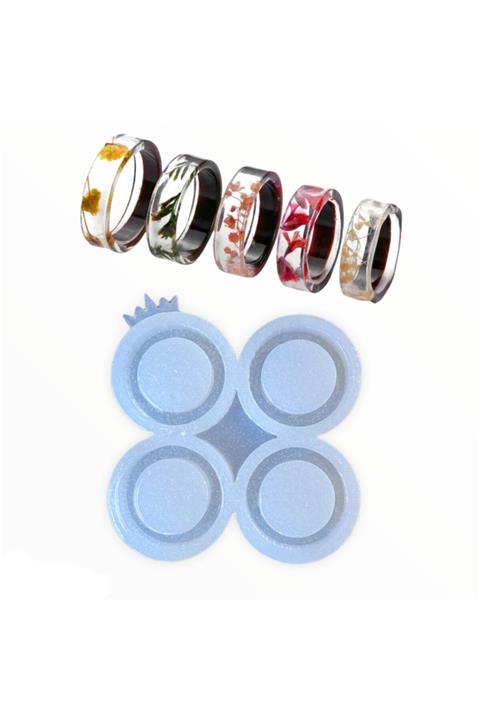 Epoksi Kalıp Epoksi 4lü Yüzük Silikon Kalıp Seti, Epoksi Yüzük Kalıbı